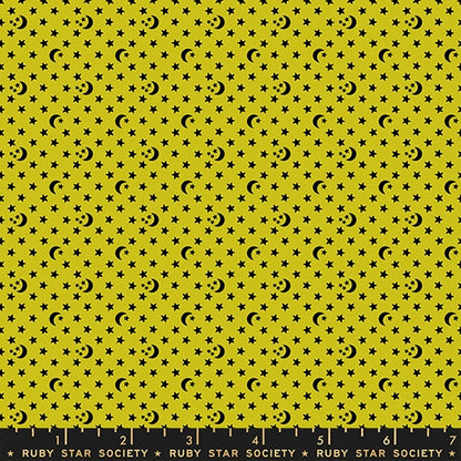 Moon Stars Pistachio - Boo Valley by Ruby Star Society - Half Yard Fabric (Preorder)