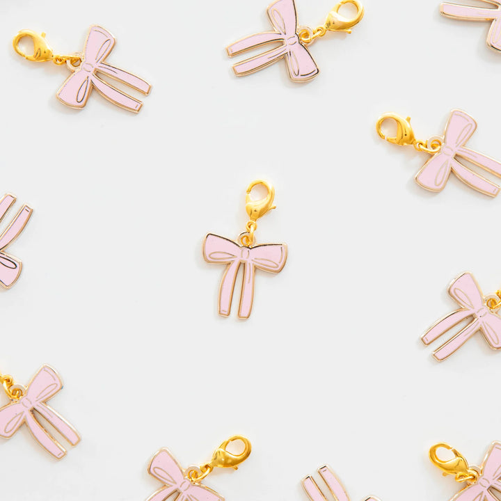 Sarah Hearts - Pink Bow Zipper Charm - ZC09