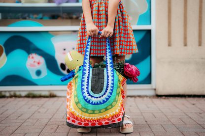 Electric Rainbow Canvas Carryall Fabric Panel - Electric Rainbow by Deborah Fisher - 36" x WOF Panel (Preorder)