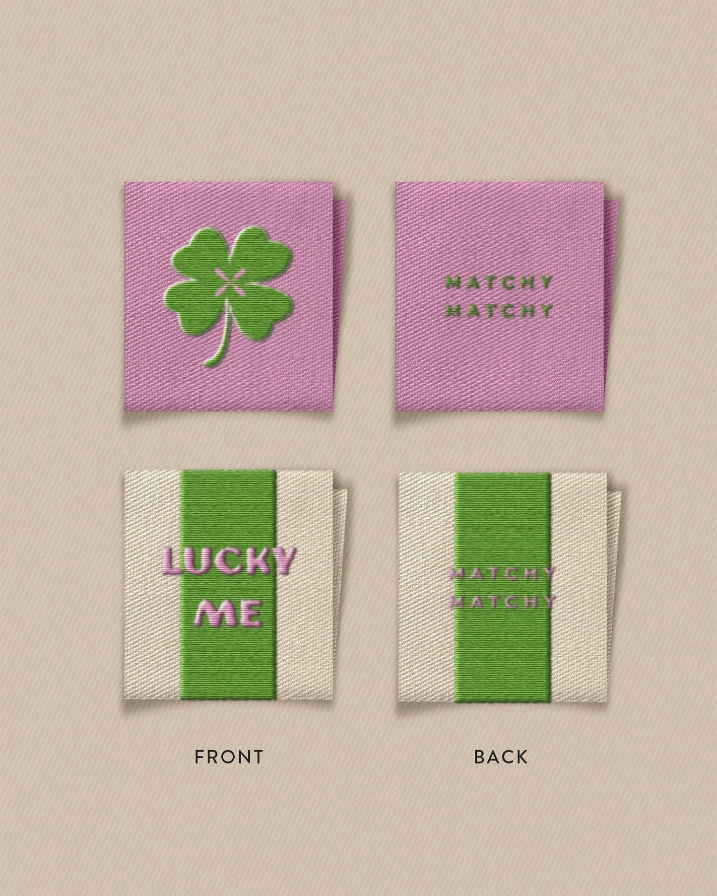 Lucky Clover Square Garment Labels: Set of 8