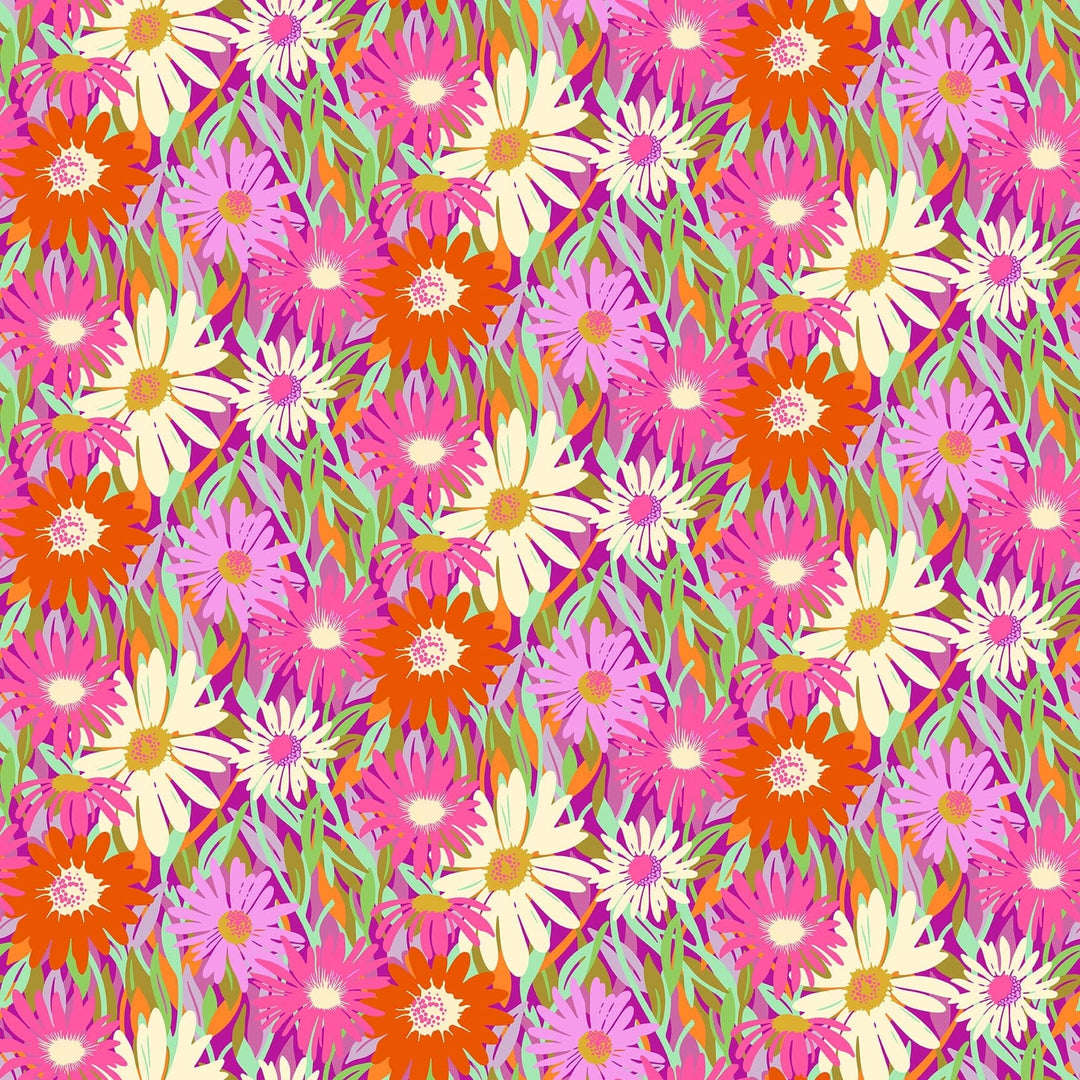 Unchained in Violet quilting fabric, part of the Daisy Crush fabric collection by Heather Bailey (SKU: 91280-56)