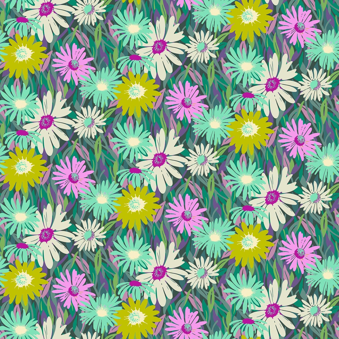 Unchained in Midnight quilting fabric, part of the Daisy Crush fabric collection by Heather Bailey (SKU: 91280-64)