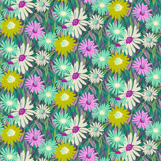 Unchained in Midnight quilting fabric, part of the Daisy Crush fabric collection by Heather Bailey (SKU: 91280-64)