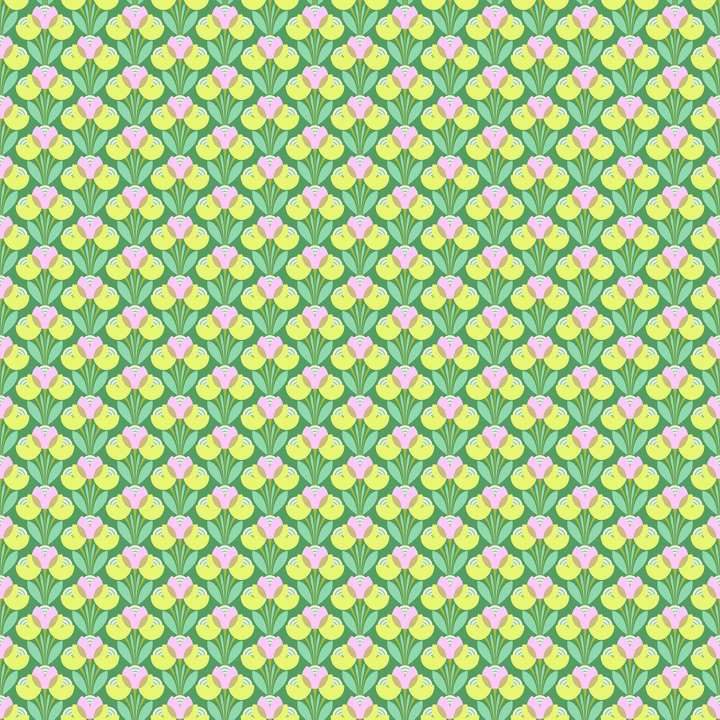 Best Buds in Clover quilting fabric, part of the Daisy Crush fabric collection by Heather Bailey (SKU: 91282-64)