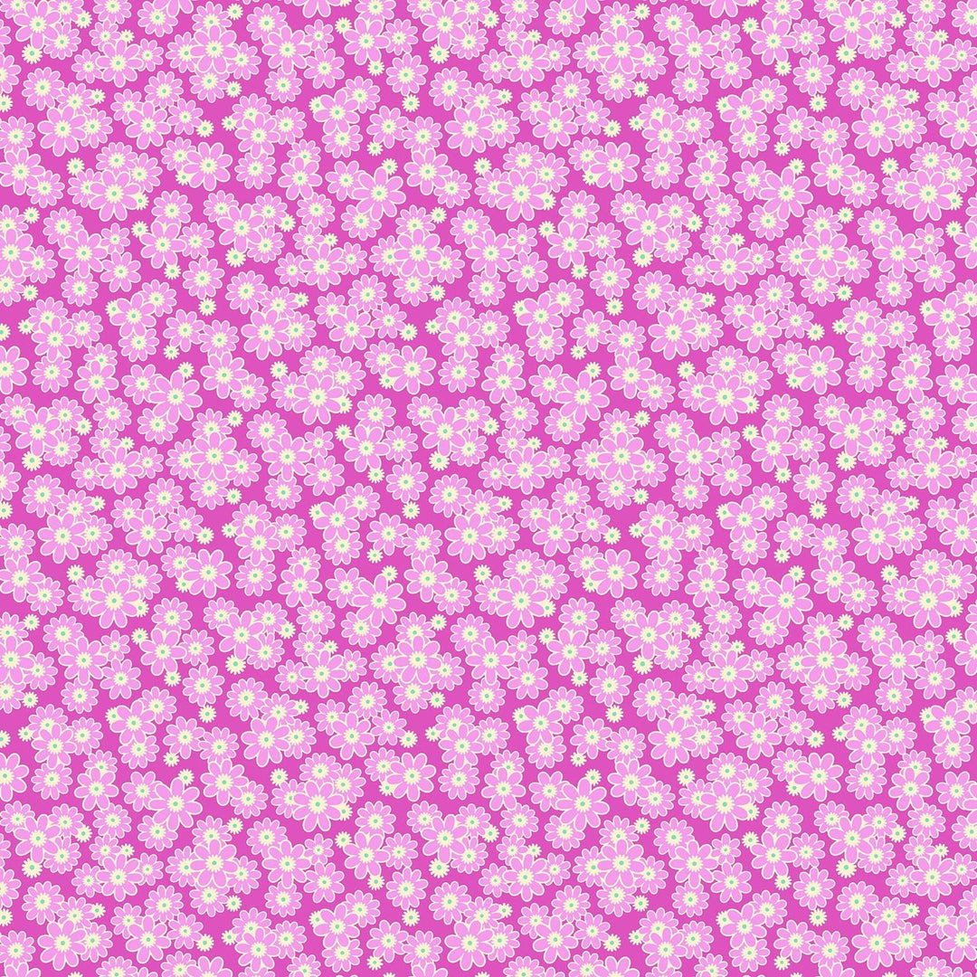 Dear Daisy in Violet quilting fabric, part of the Daisy Crush fabric collection by Heather Bailey (SKU: 91284-28)