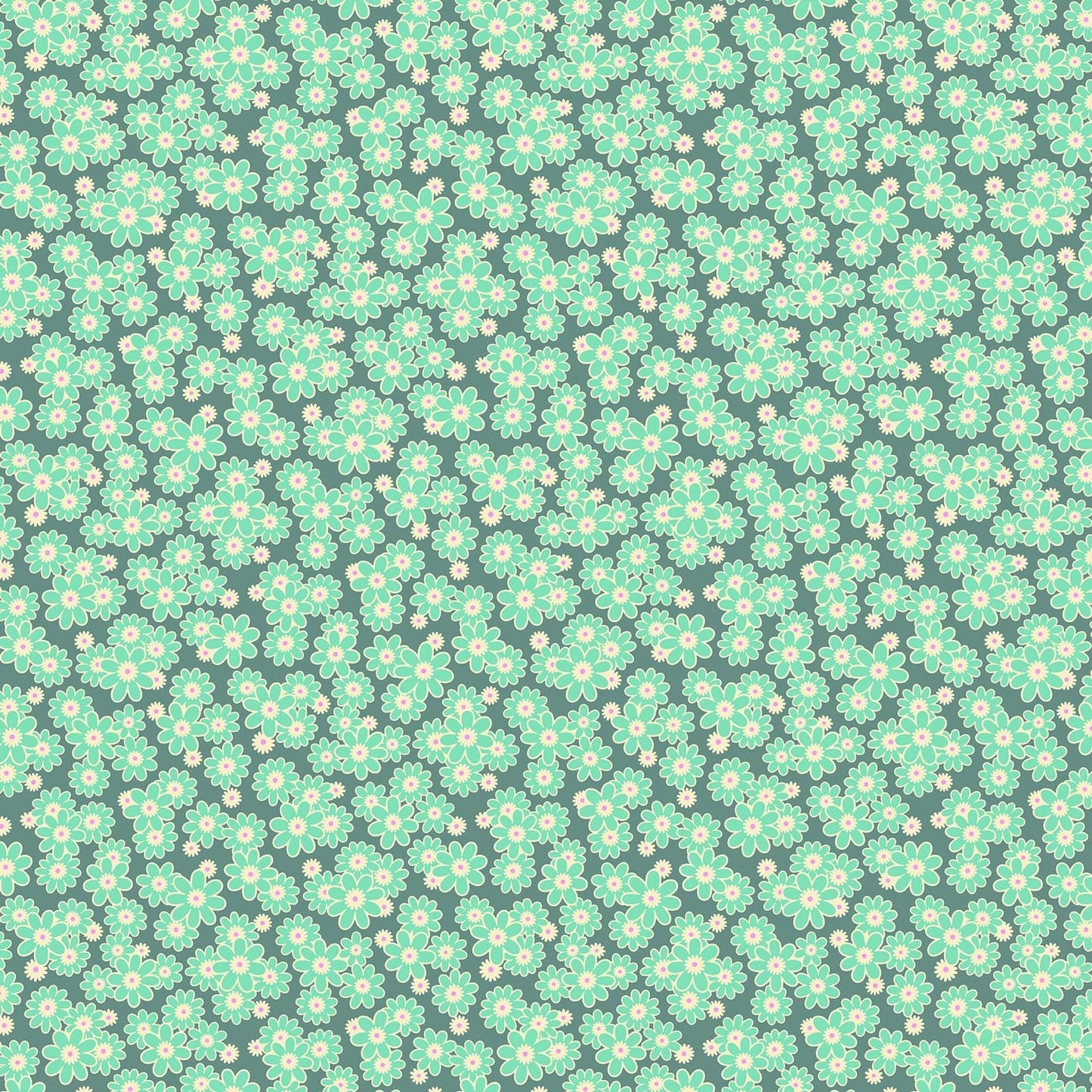 Dear Daisy in Slate quilting fabric, part of the Daisy Crush fabric collection by Heather Bailey (SKU: 91284-64)