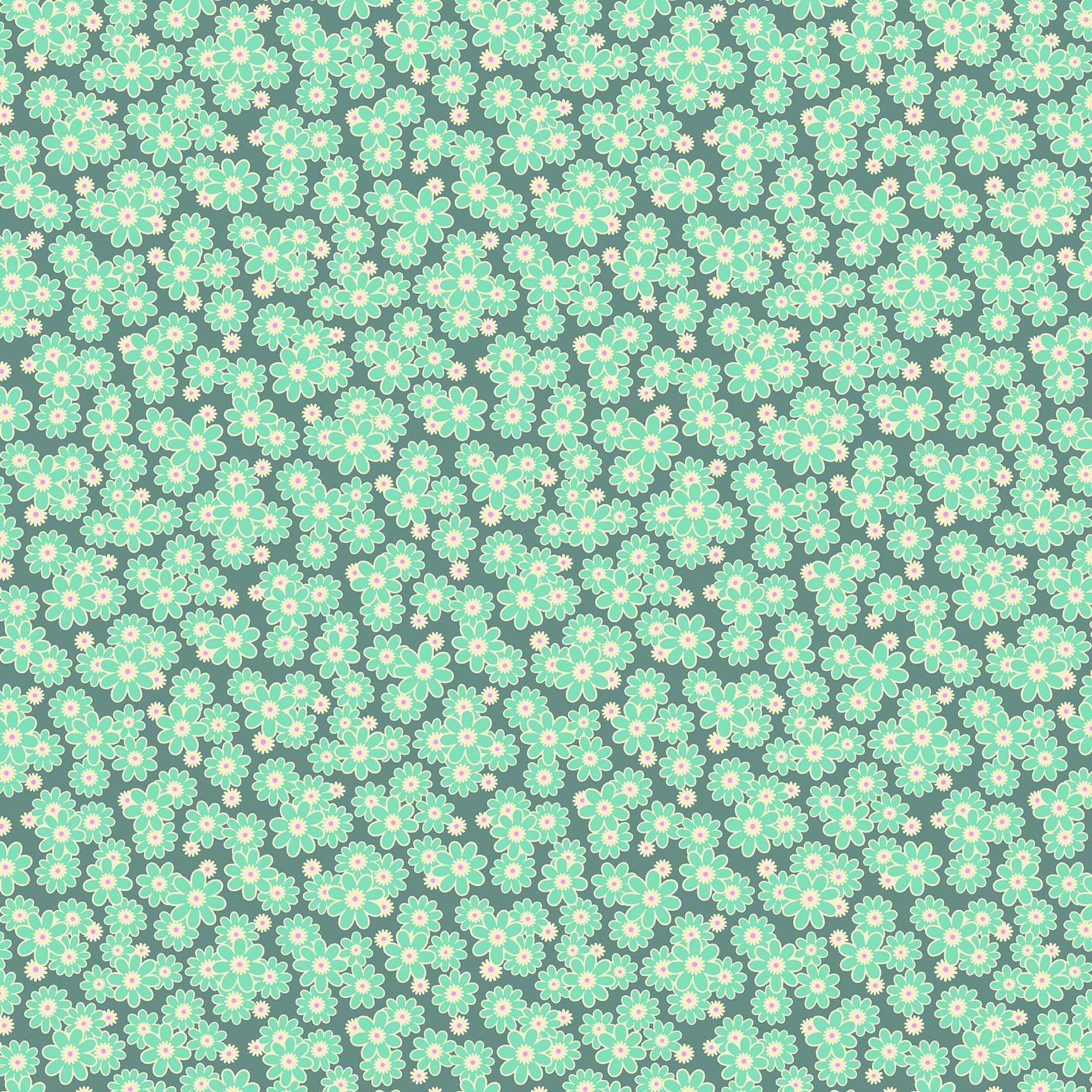 Dear Daisy in Slate quilting fabric, part of the Daisy Crush fabric collection by Heather Bailey (SKU: 91284-64)