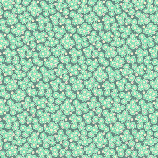 Dear Daisy in Slate quilting fabric, part of the Daisy Crush fabric collection by Heather Bailey (SKU: 91284-64)