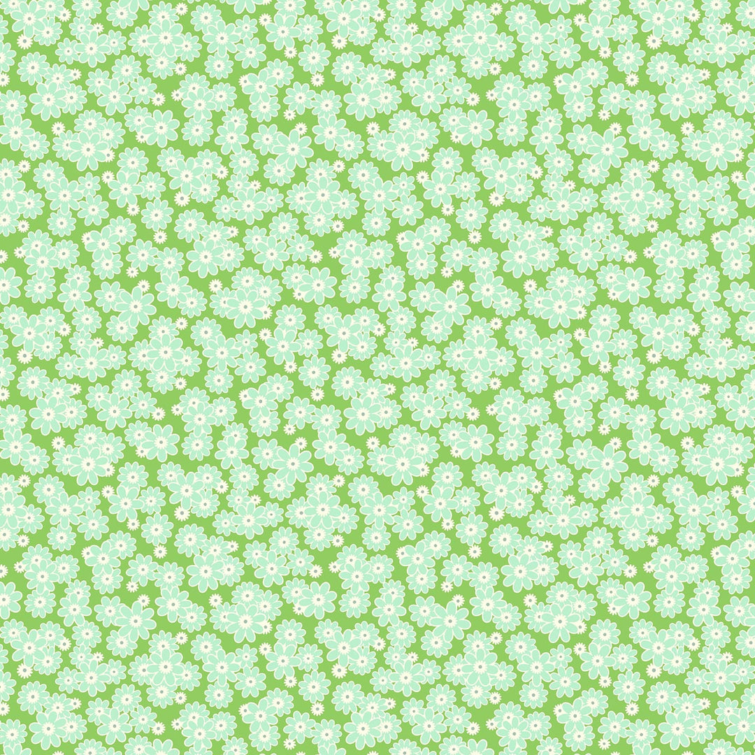 Dear Daisy in Clover quilting fabric, part of the Daisy Crush fabric collection by Heather Bailey (SKU: 91284-72)