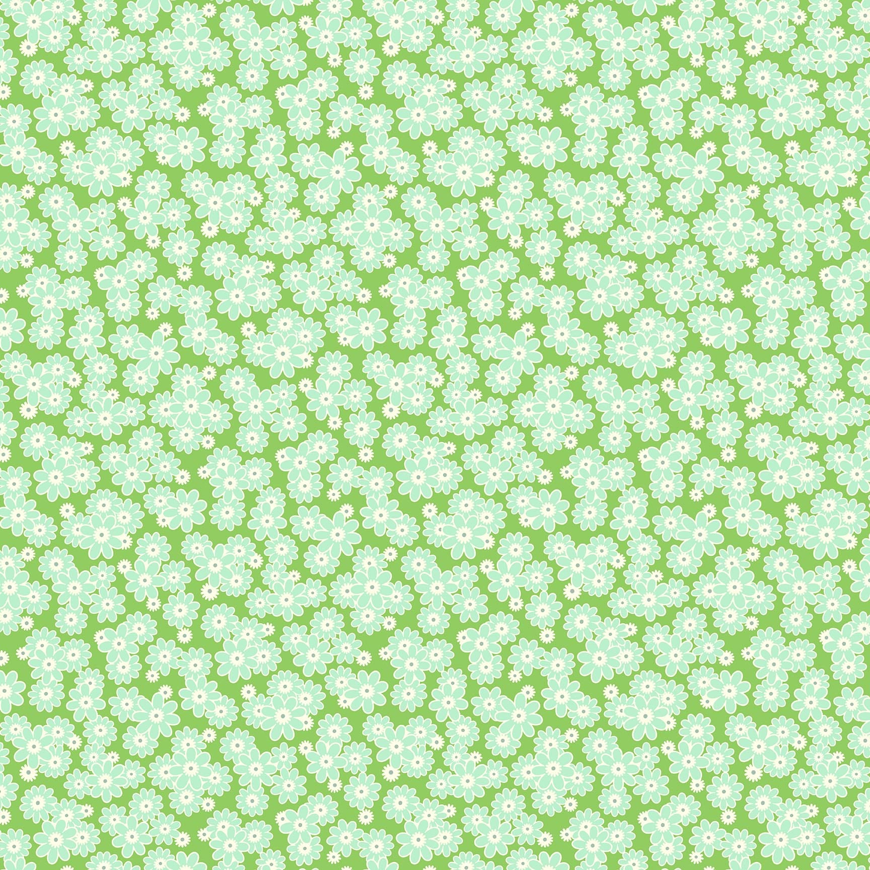 Dear Daisy in Clover quilting fabric, part of the Daisy Crush fabric collection by Heather Bailey (SKU: 91284-72)