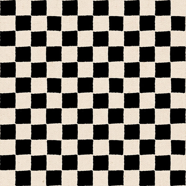 Moda's classic black and natural cream checkerboard with hand-drawn edges. Daisy Days by Ruby Star Society's Alexia Abegg quilting fabric.