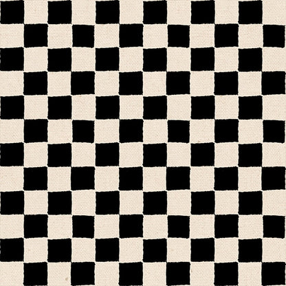 Moda's classic black and natural cream checkerboard with hand-drawn edges. Daisy Days by Ruby Star Society's Alexia Abegg quilting fabric.