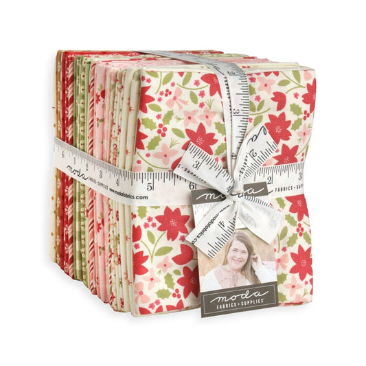 Moda's December Darling Fat Quarter Bundle by My Sew Quilty Life. 35 fat quarters of cotton quilting fabric, 18 in x 21 in, SKU 31810AB