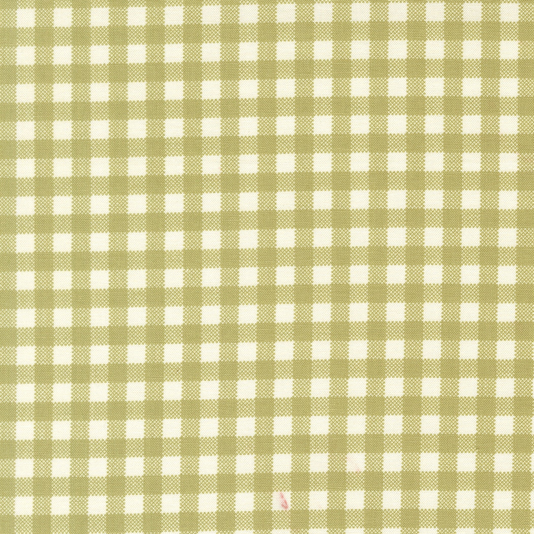 Moda's holly green and cream gingham checks cotton quilting fabric from December Darling by My Sew Quilty Life.