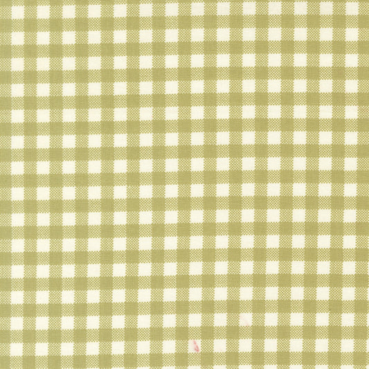 Moda's holly green and cream gingham checks cotton quilting fabric from December Darling by My Sew Quilty Life.