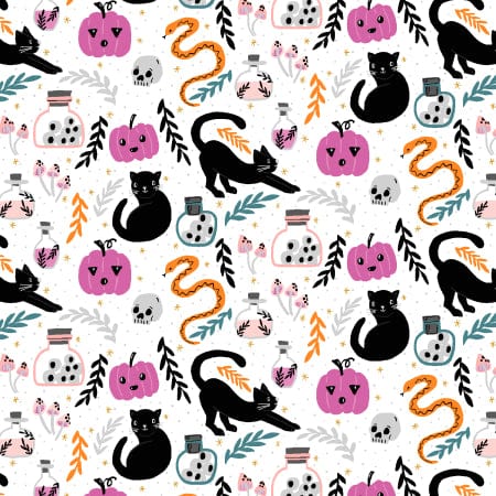 Cotton quilting fabric pattern called 'There is Magic in the Night'. Part of the 'By the Glow of the Moon' fabric collection. Designed by Dominika Godette for fabric company Cotton + Steel. SKU: DG100-SP2. 44-45 inch width.