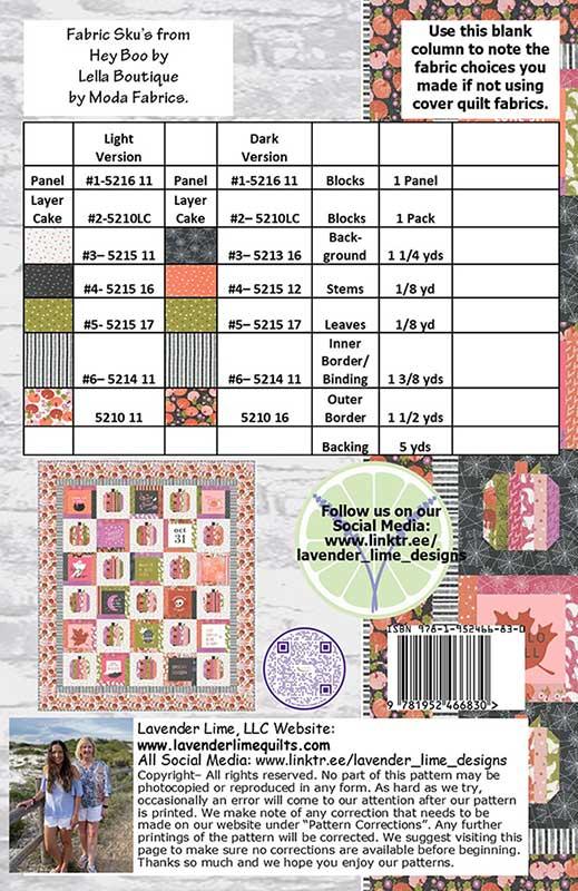 Layer Cake Pumpkins Quilt Pattern - Lavender Lime - DLL 216 - Printed Pattern