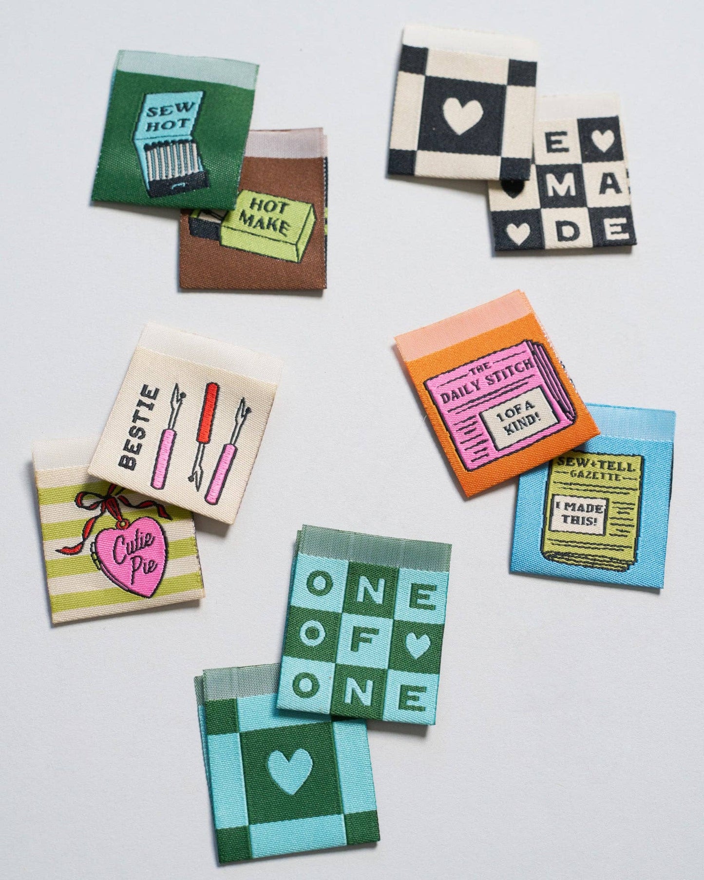 Cutie Pie Bestie Square Garment Labels: Multi Set of 6