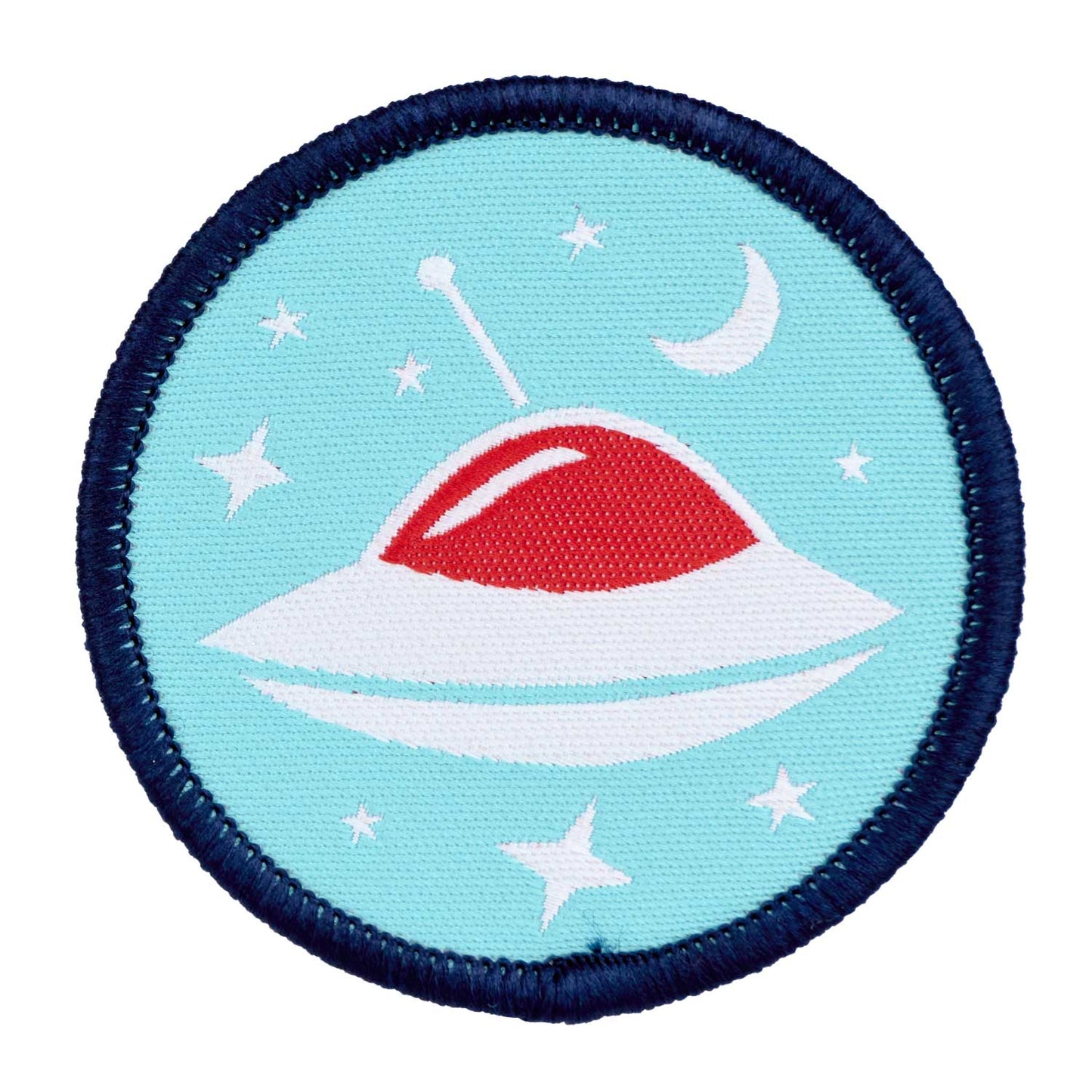 3, 2, 1... Blastoff - UFO Badge - 51x51mm - Iron-on Applique Patch