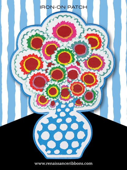 Kaffe Fassett x Oliso - Bouquet Iron-On Woven Patch - 3.5" x 5"