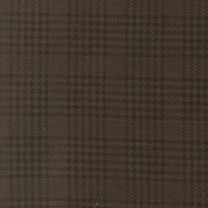 Moda's charcoal plaid cotton quilting fabric from Gothic Haunt by Stacy Iest Hsu, with black houndstooth texture.