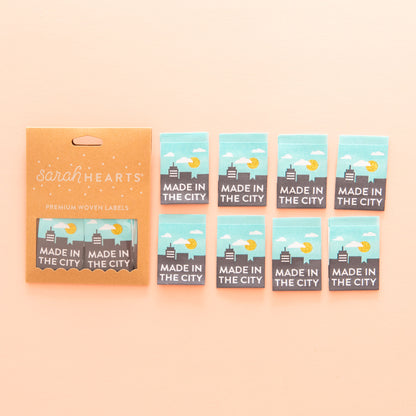 Sarah Hearts - Made in the City - Sewing Woven Clothing Label Tags - LP132
