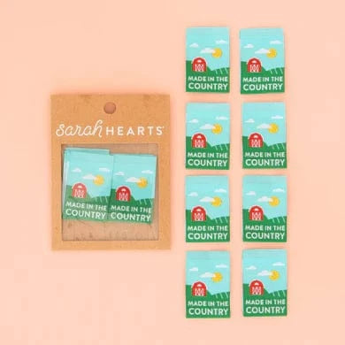 Sarah Hearts - Made in the Country Woven Labels - LP133