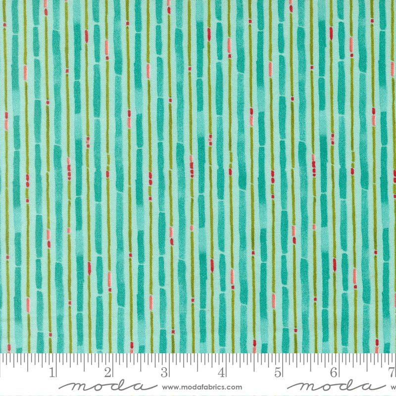 Painted Candy Cane Aqua - Mums Christmas by Robin Pickens for Moda - Half Yard Fabric (Preorder)
