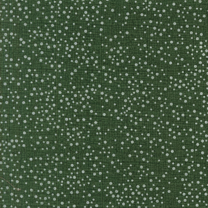Moda's off-white scattered spots on juniper green Mums Christmas by Robin Pickens cotton quilting fabric.