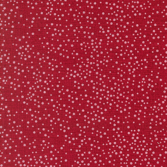 poinsettia red scattered dots Mums Christmas by Robin Pickens cotton quilting fabric. Festive design with off-white dots for Christmas.