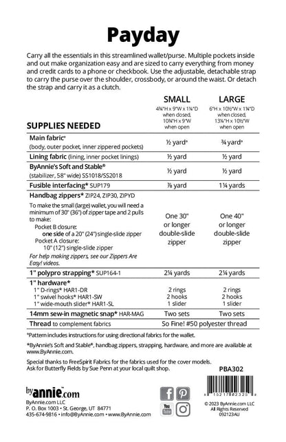 Payday - Pattern by By Annie - Paper Pattern - PBA302