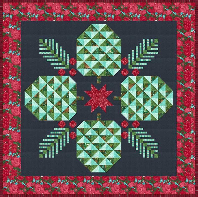 Pinecone Quartet pattern cover by Robin Pickens Inc