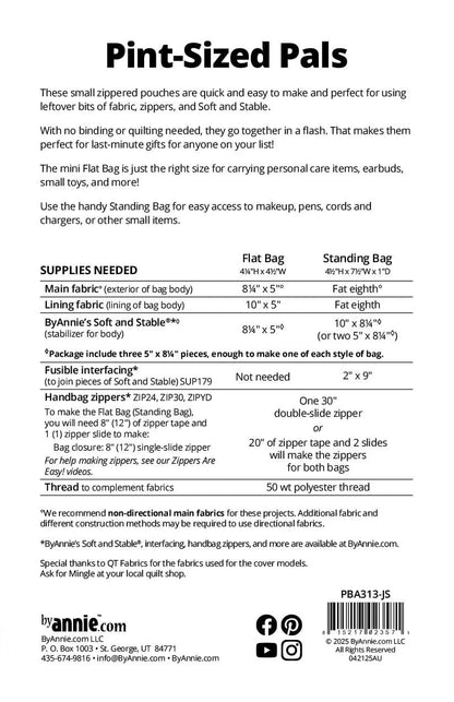 Pint-Sized Pals - Patterns by Annie - Paper Pattern - PBA313-JS