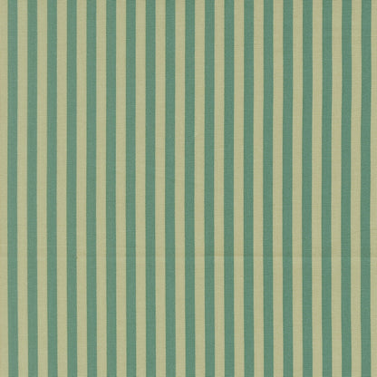 Mist green and pale beige vertical stripes on Moda's Popcorn by Elizabeth Hartman cotton quilting fabric.
