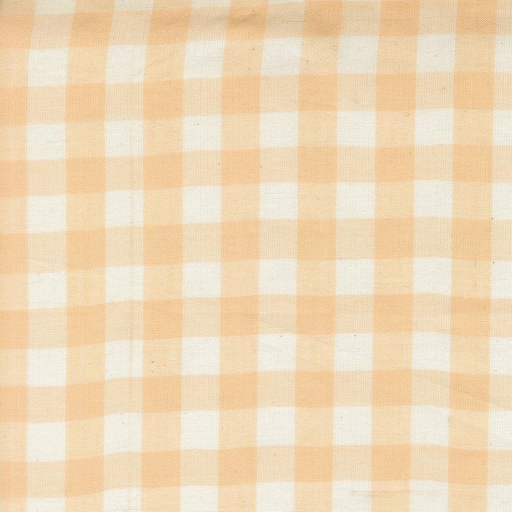 Moda's blush and cream small-scale gingham check cotton quilting fabric from the Popcorn Wovens collection by Elizabeth Hartman.