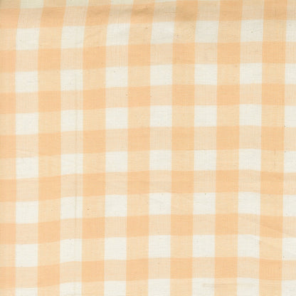Moda's blush and cream small-scale gingham check cotton quilting fabric from the Popcorn Wovens collection by Elizabeth Hartman.