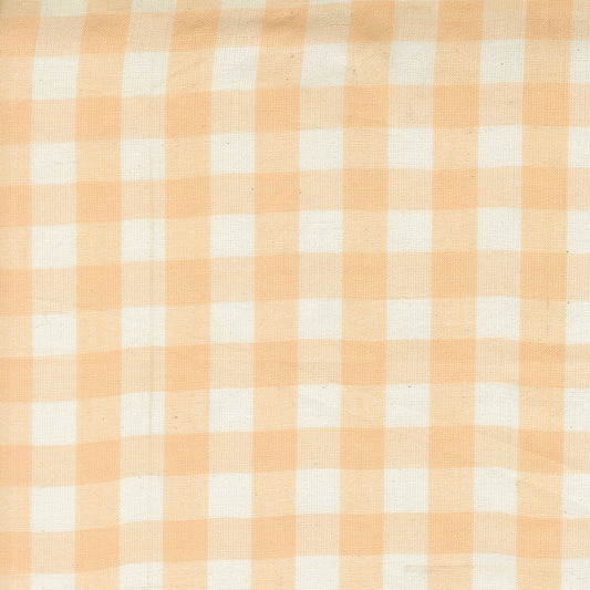 Moda's blush and cream small-scale gingham check cotton quilting fabric from the Popcorn Wovens collection by Elizabeth Hartman.