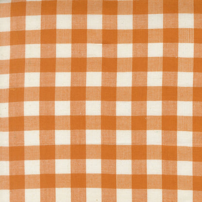 Moda's Rust gingham checks on cream Popcorn Wovens by Elizabeth Hartman cotton quilting fabric.