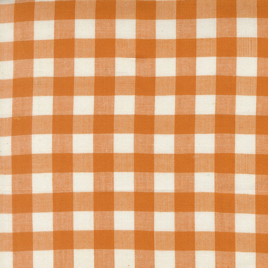 Moda's Rust gingham checks on cream Popcorn Wovens by Elizabeth Hartman cotton quilting fabric.