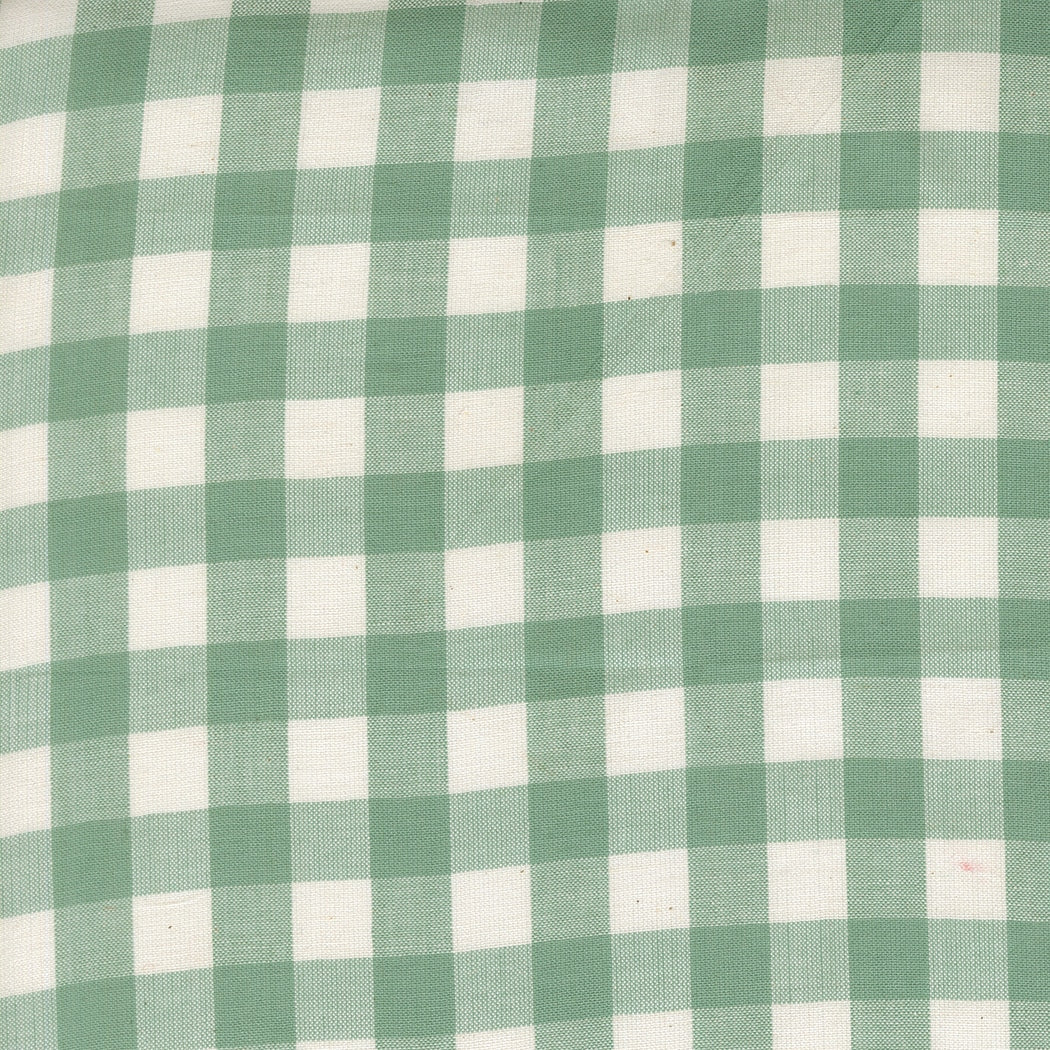 Sage green and ivory gingham check Moda's Popcorn Wovens by Elizabeth Hartman cotton quilting fabric