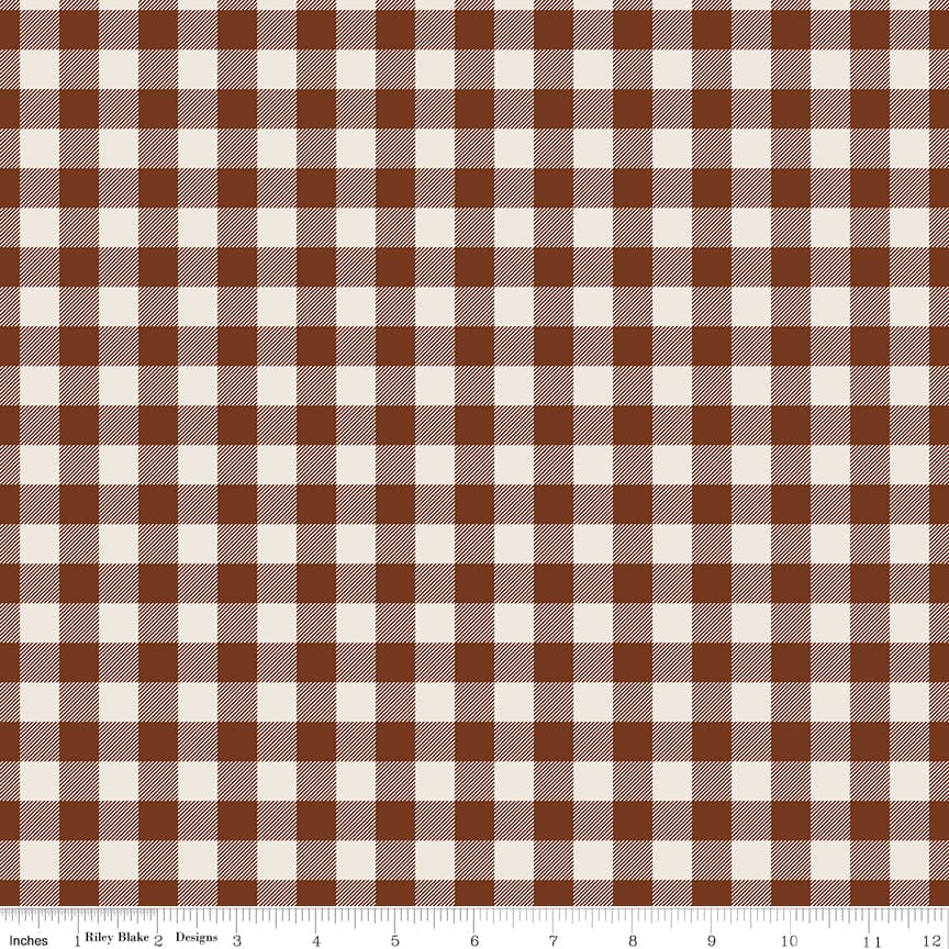 Pumpkin Spice - Plaid in Brown - Simple Simon & Company - C14995-BROWN - Half Yard