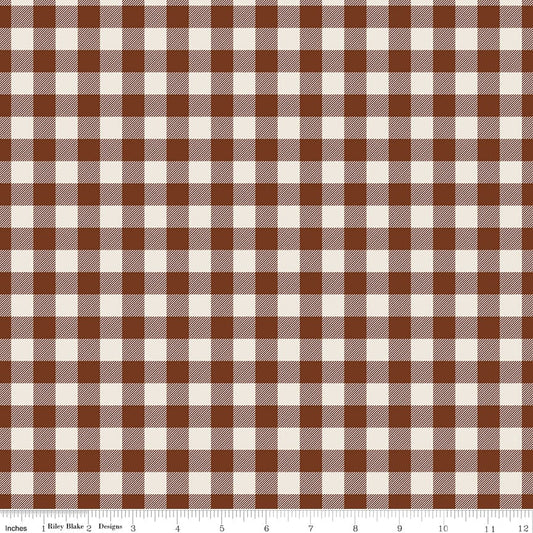 Pumpkin Spice - Plaid in Brown - Simple Simon & Company - C14995-BROWN - Half Yard