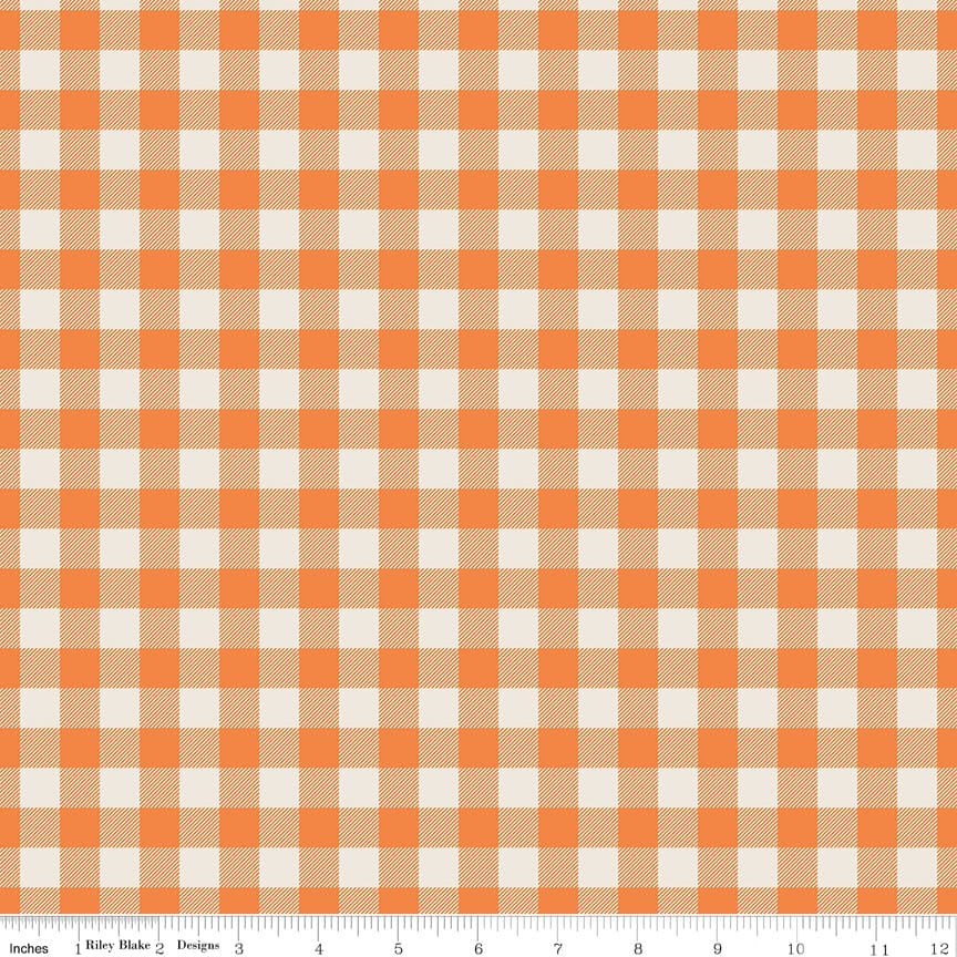 Pumpkin Spice - Plaid in Pumpkin - Simple Simon & Company - C14995-PUMPKIN - Half Yard
