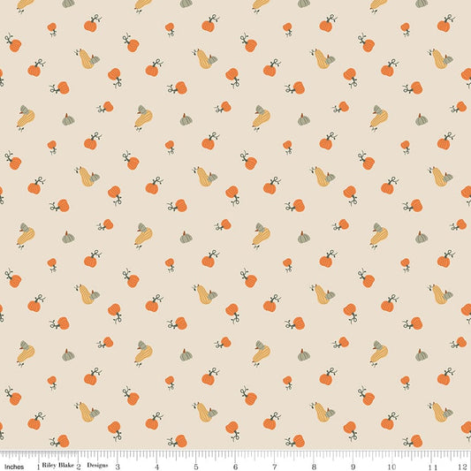 Pumpkin Spice - Pumpkins in Ivory - Simple Simon & Company - C14993-IVORY - Half Yard