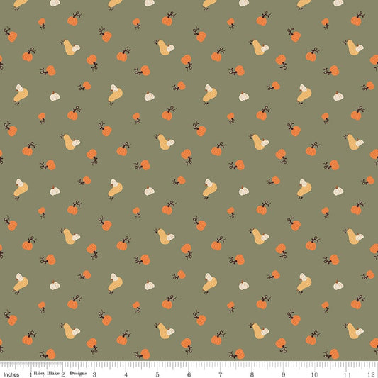 Pumpkin Spice - Pumpkins in Olive - Simple Simon & Company - C14993-OLIVE - Half Yard