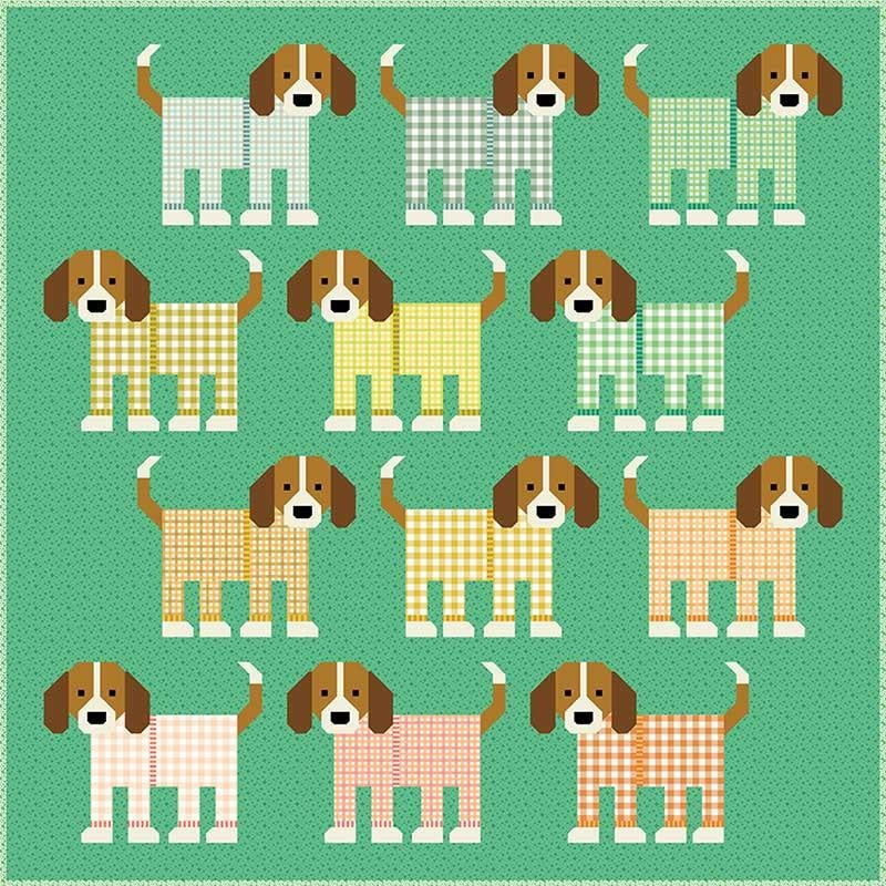 Pups in Pajamas pattern cover by Patterns By Elizabeth Hartman