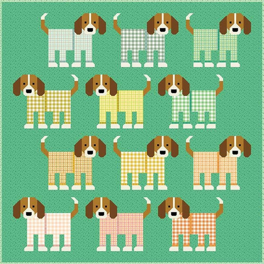Pups in Pajamas pattern cover by Patterns By Elizabeth Hartman