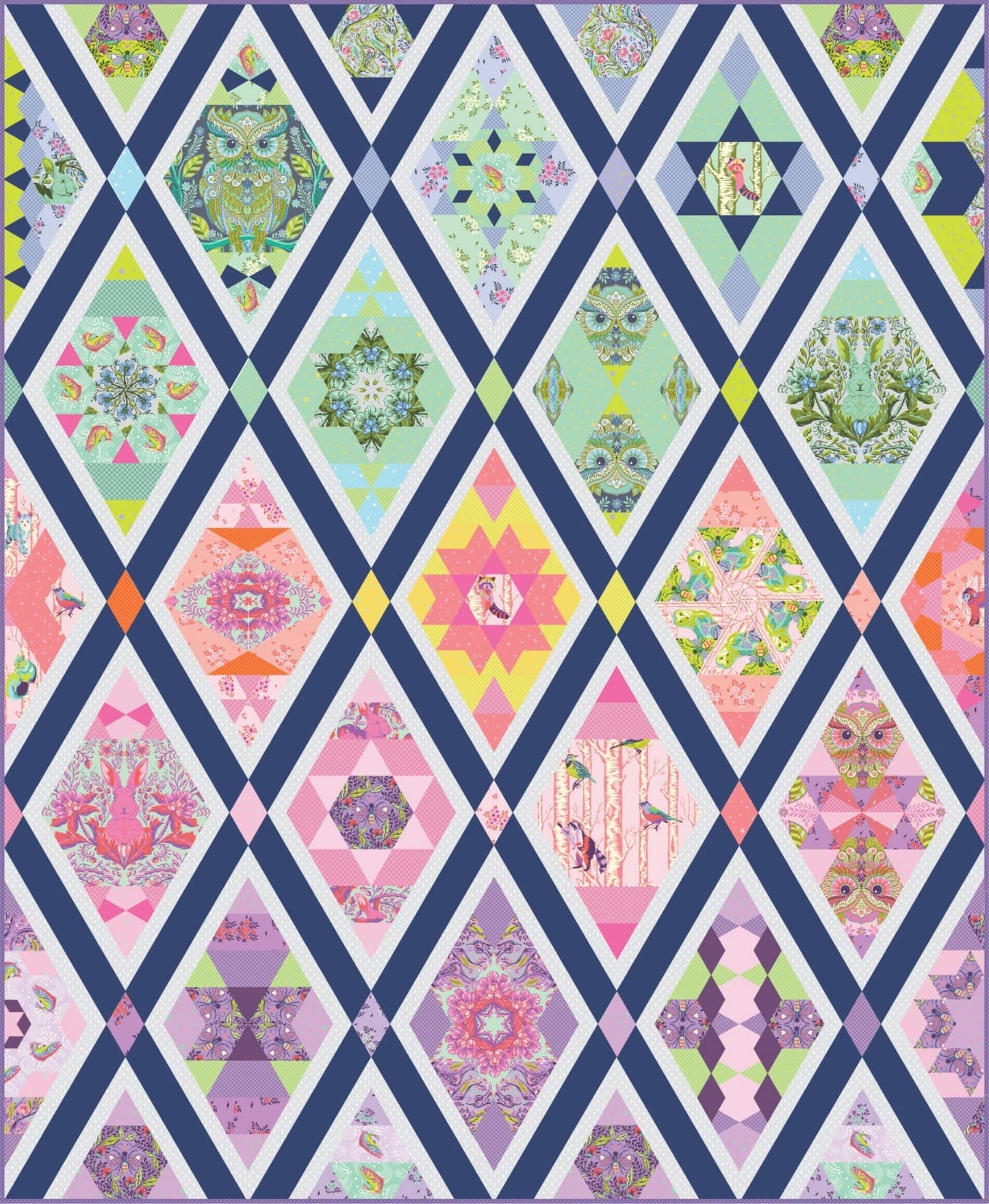 Queen of Diamonds - The Full Moon Forest Queen - Quilt Kit - Fabric Only - QODFMFII-KIT