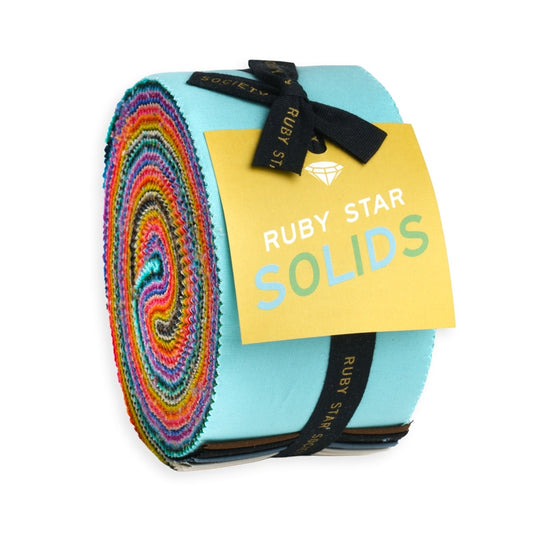 Ruby Star Solids Jelly Roll by Ruby Star Society's Ruby Star Society. 40 strips of cotton quilting fabric. SKU RS5500JR