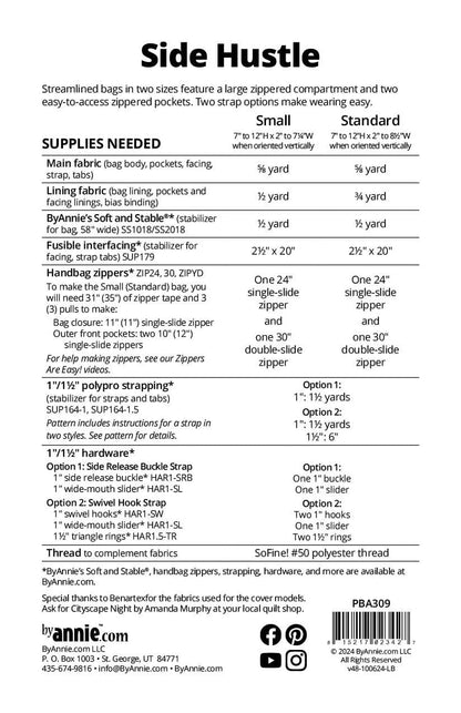 Side Hustle Pattern - Pattern by By Annie - Paper Pattern - PBA309